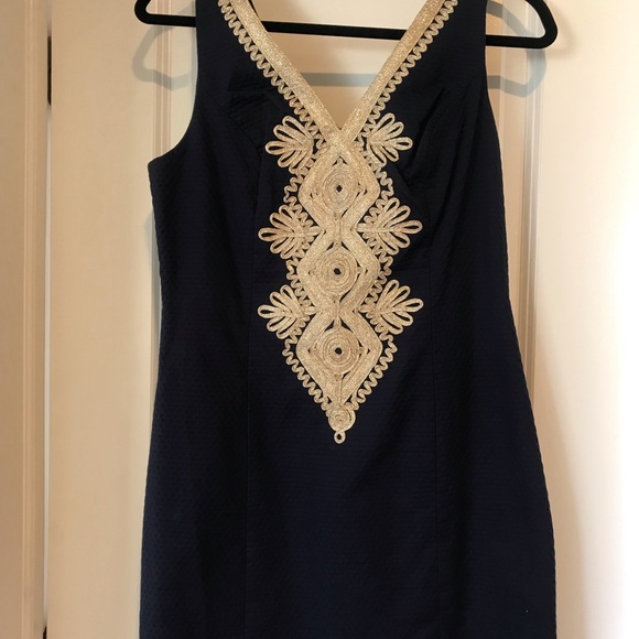 Lilly Pulitzer Dresses & Skirts - Lily Pulitzer Navy and gold dress